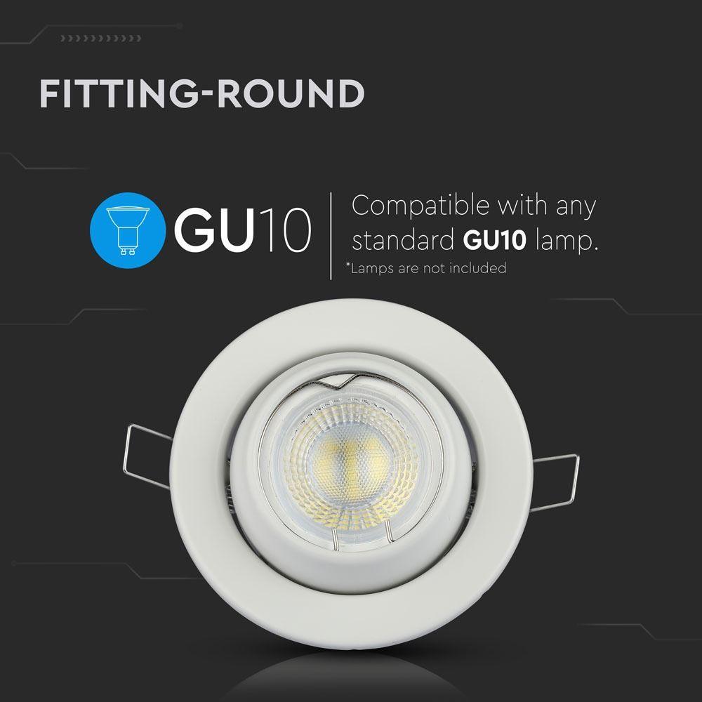 VT-780 GU10 FITTING CHANGING ANGLE ROUND WHITE