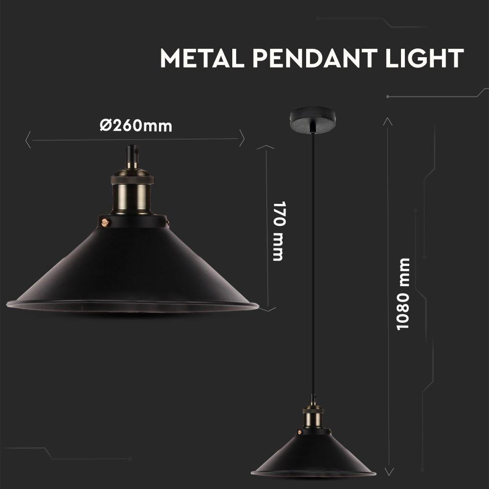 VT-7424 VINTAGE METAL PENDANT LIGHT-BLACK-E27