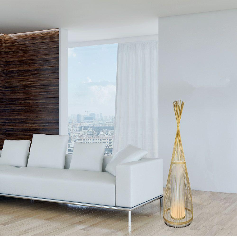 VT-3100 WOODEN FLOOR LAMP WITH RATTAN LAMPSHADE E27 HOLDER D:400*1000MM