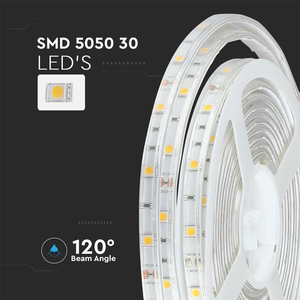 4.8W Taśma LED, Barwa:4000K, IP65, Rolka:5m, VTAC, SKU 212460