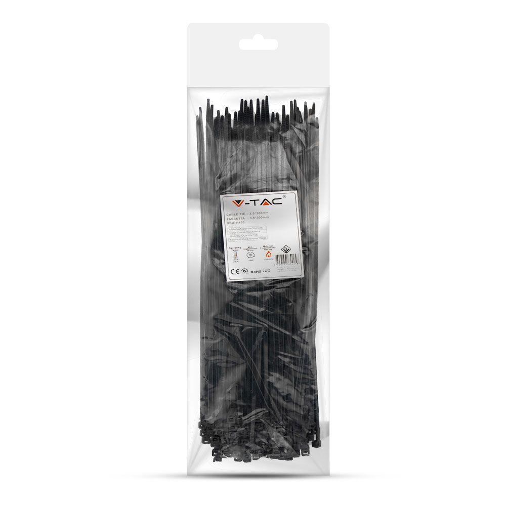 CABLE TIE 3.5*300mm BLACK (FLAMABILITY MATERIAL RATING - UL94-V2) 100PCS/PACK