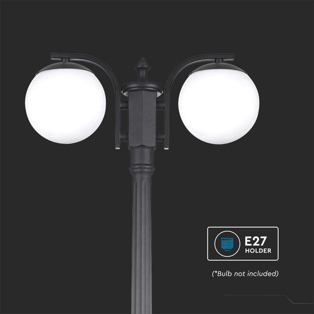 Lampa stojąca LED, Trzonek: E27, Kula, Kolor: Czarna      , VTAC, SKU 11828