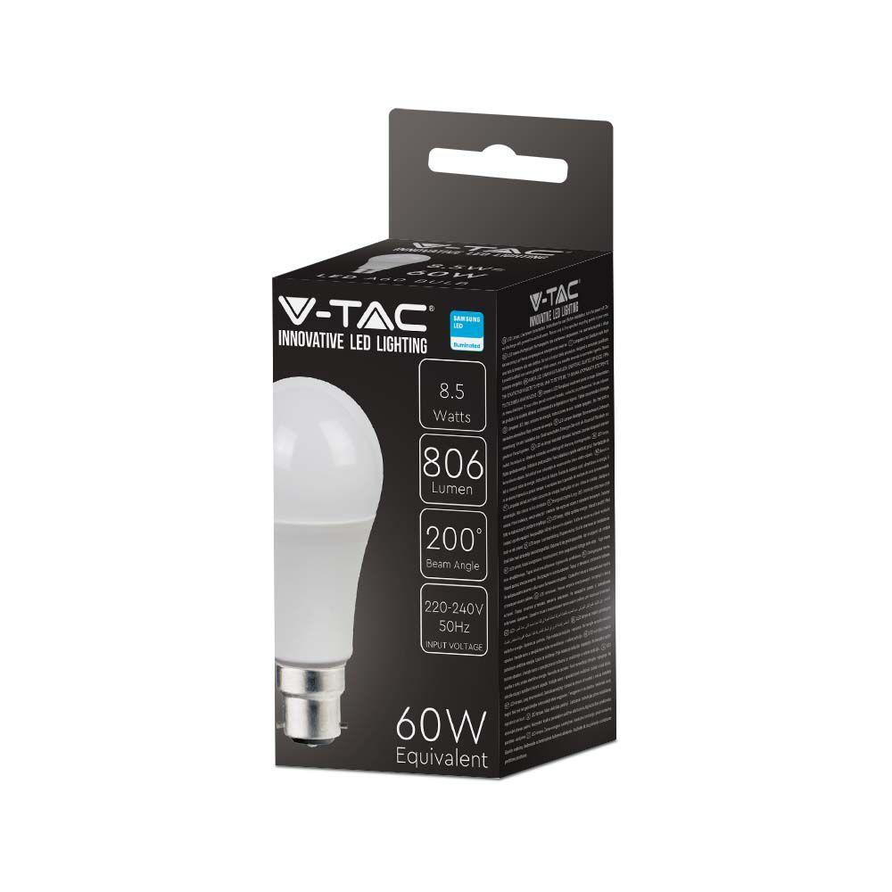 VT-229 8.5W A58 PLASTIC BULB SAMSUNG CHIP 6500K B22