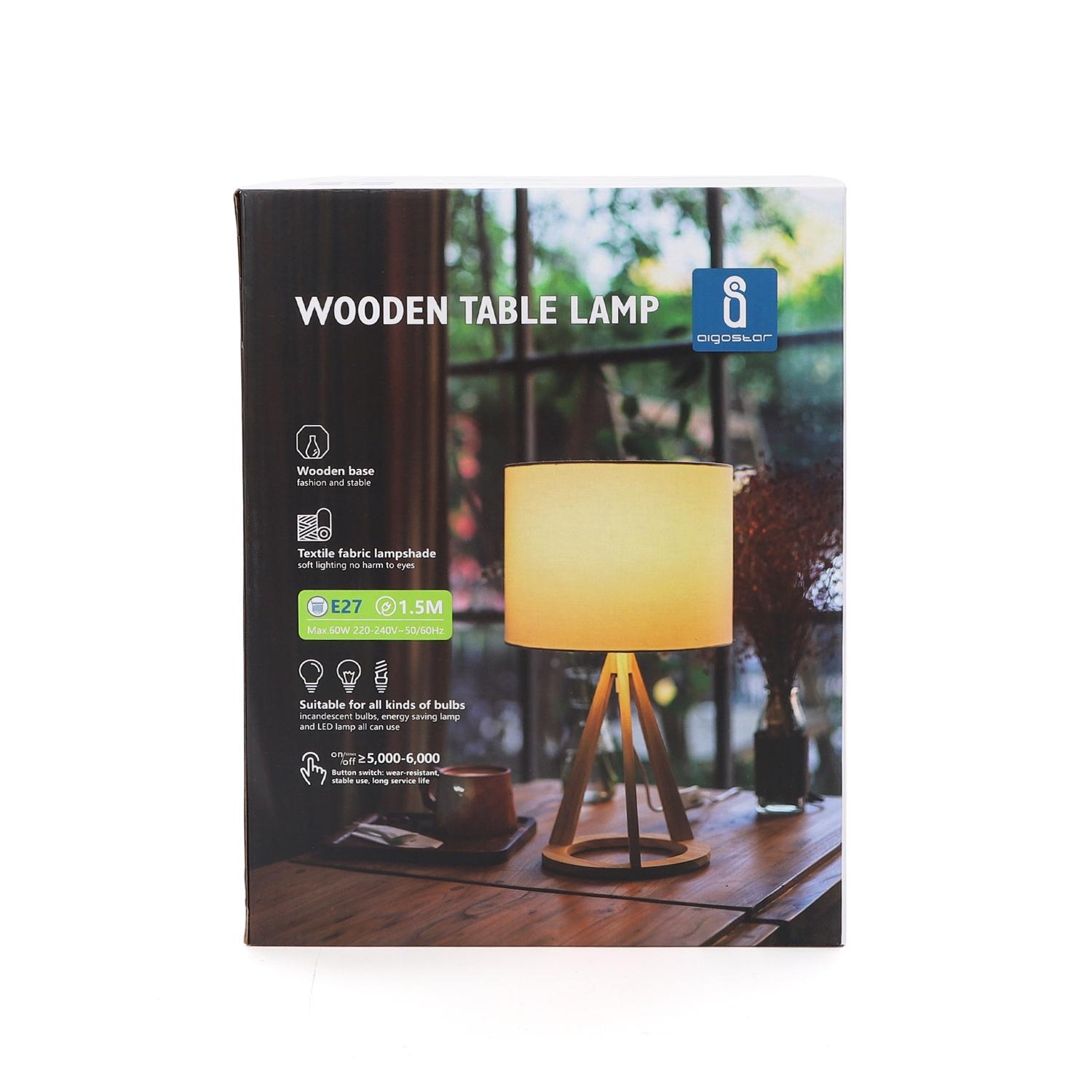 Wooden Table Lamp (Without Light Source) E27