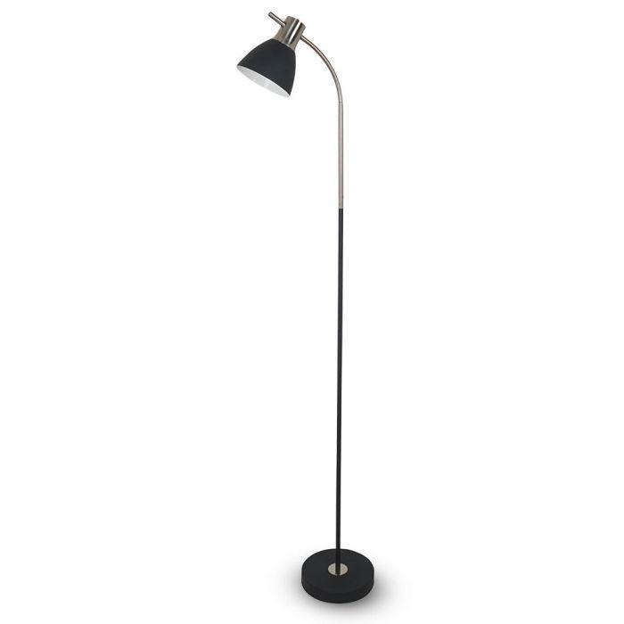 Lampa podłogowa , Trzonek: E27, Czarny + Chrom, VTAC, SKU 40421