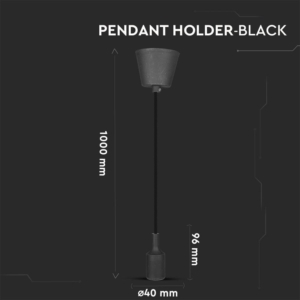 VT-7228 E27 SILICONE PENDANT HOLDER-BLACK