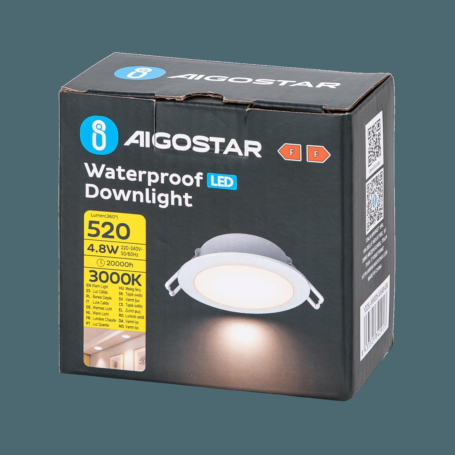 IP65 waterproof downlight 4.8W 3000K 1pc