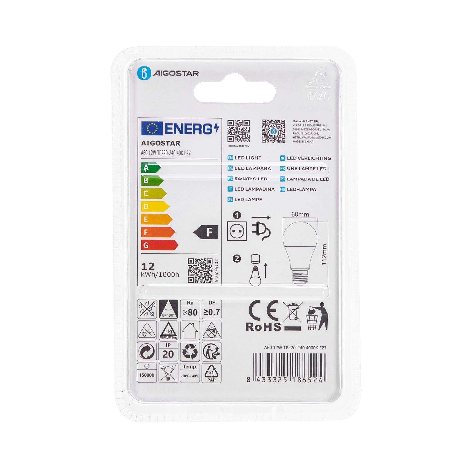 LED E27 12W A60 ( general bulb )