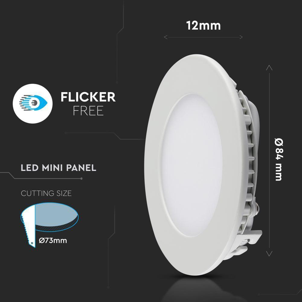 VT-307 3W LED PANEL LIGHT 4000K ROUND