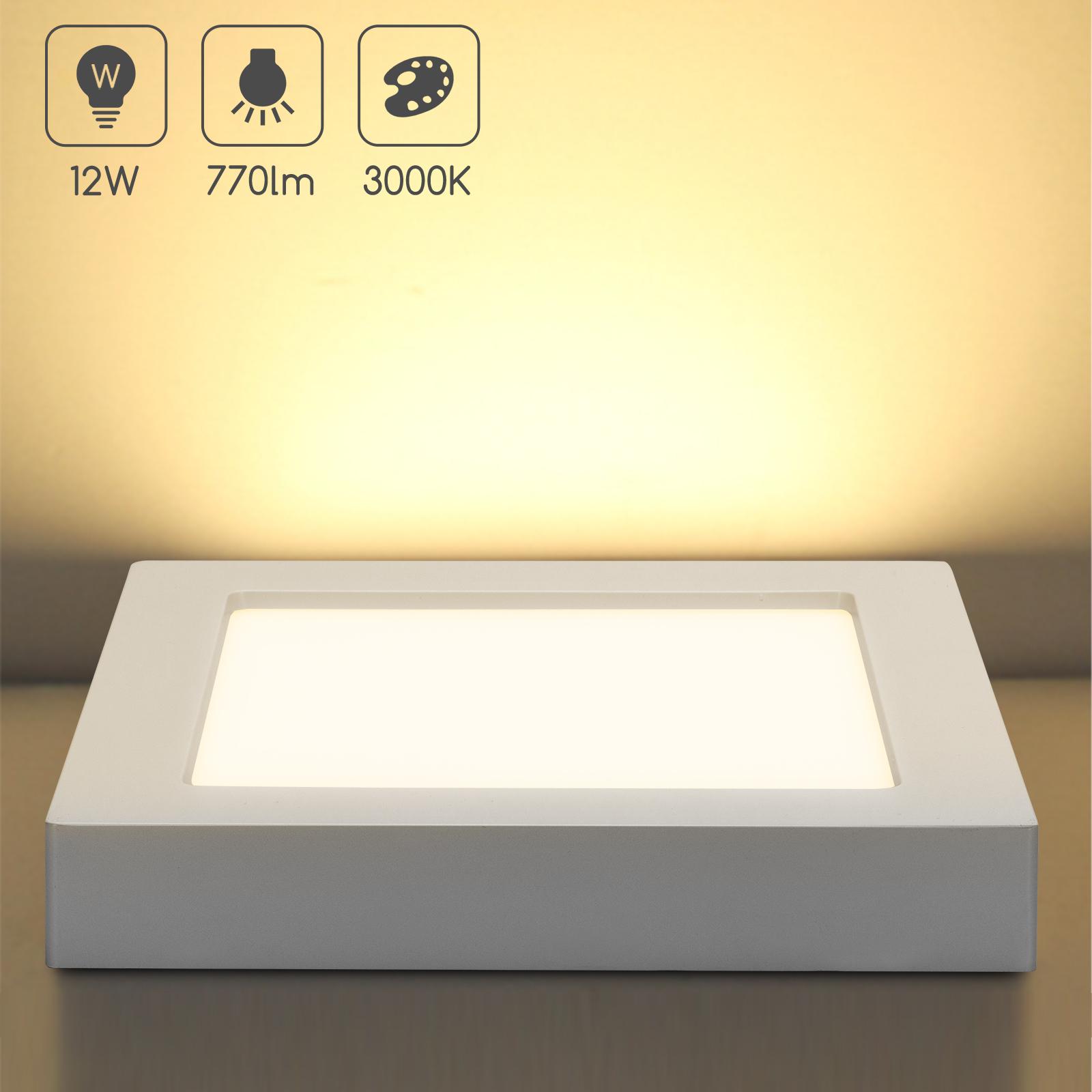 E6 LED  Surface-mounted Square Downlight 12W Yellow Light