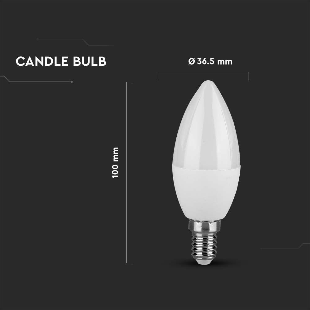 VT-226 4.5W C37 LED CANDLE BULB SAMSUNG CHIP 4000K E14