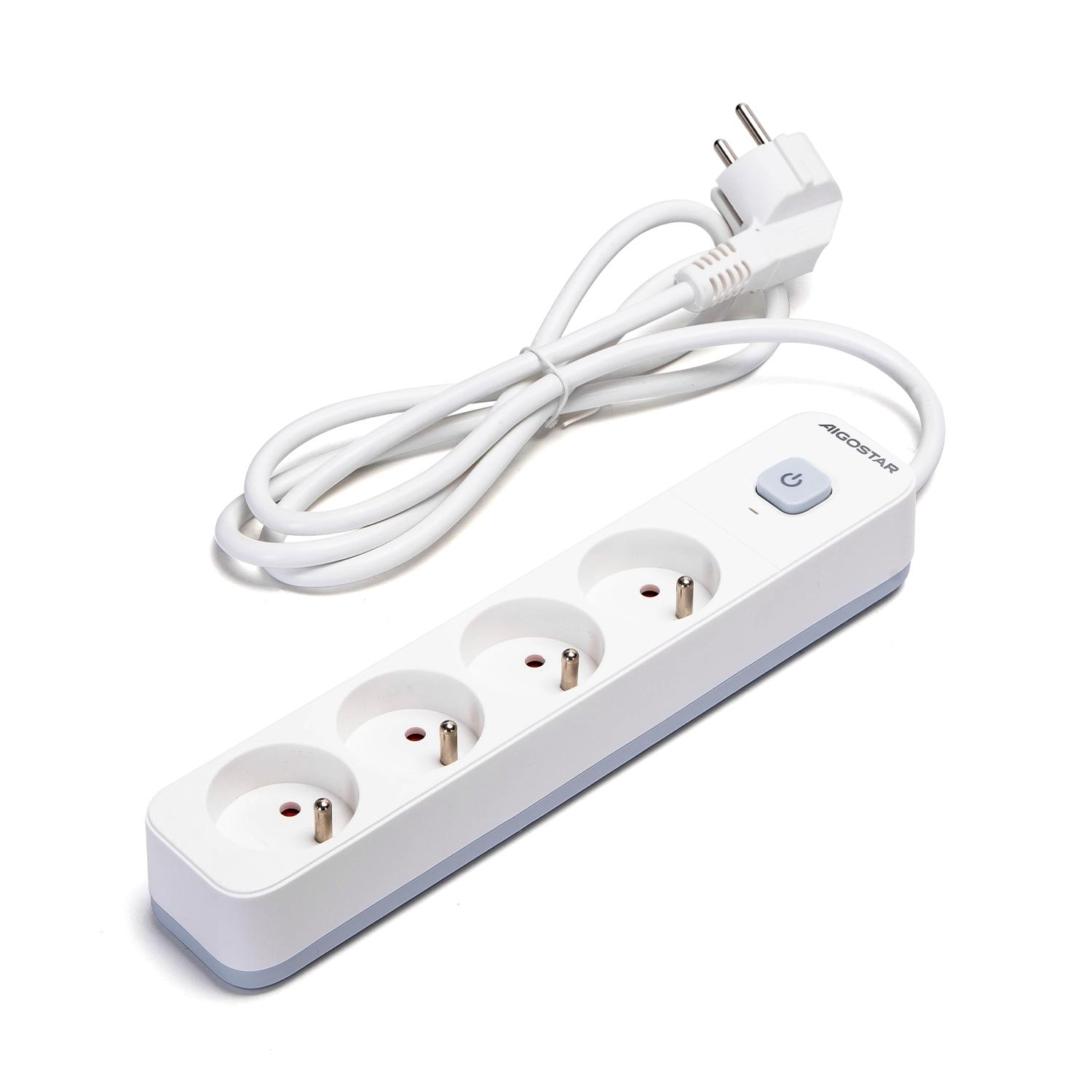 Power strips 4-way 1.5m H05VV-F 3G1.0m㎡ White and Gray