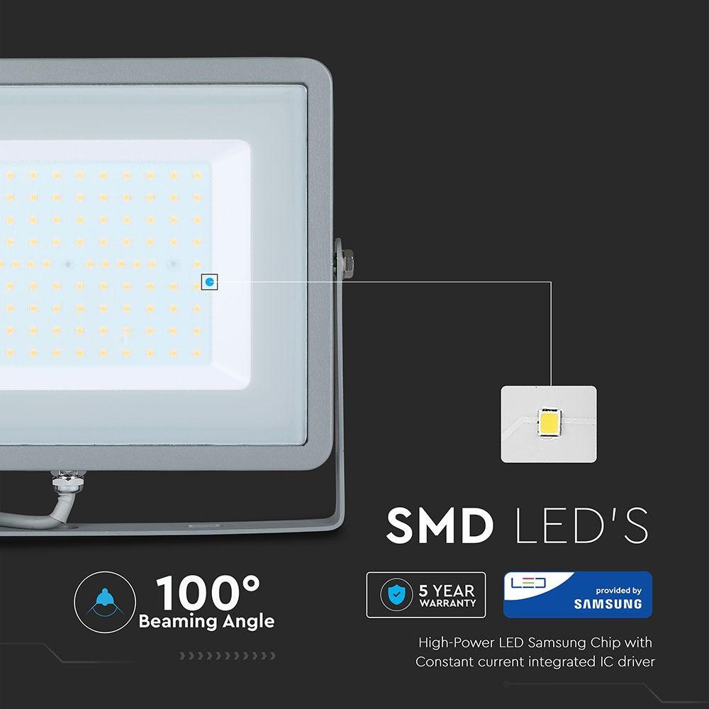 VT-100 100W SMD FLOODLIGHT SAMSUNG CHIP 3000K GREY BODY