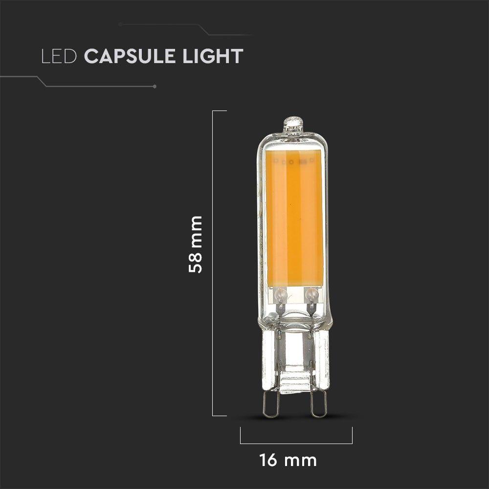 4W G9 Żarówka LED/ Barwa:6400K, Trzonek:G9, VTAC, SKU 2744