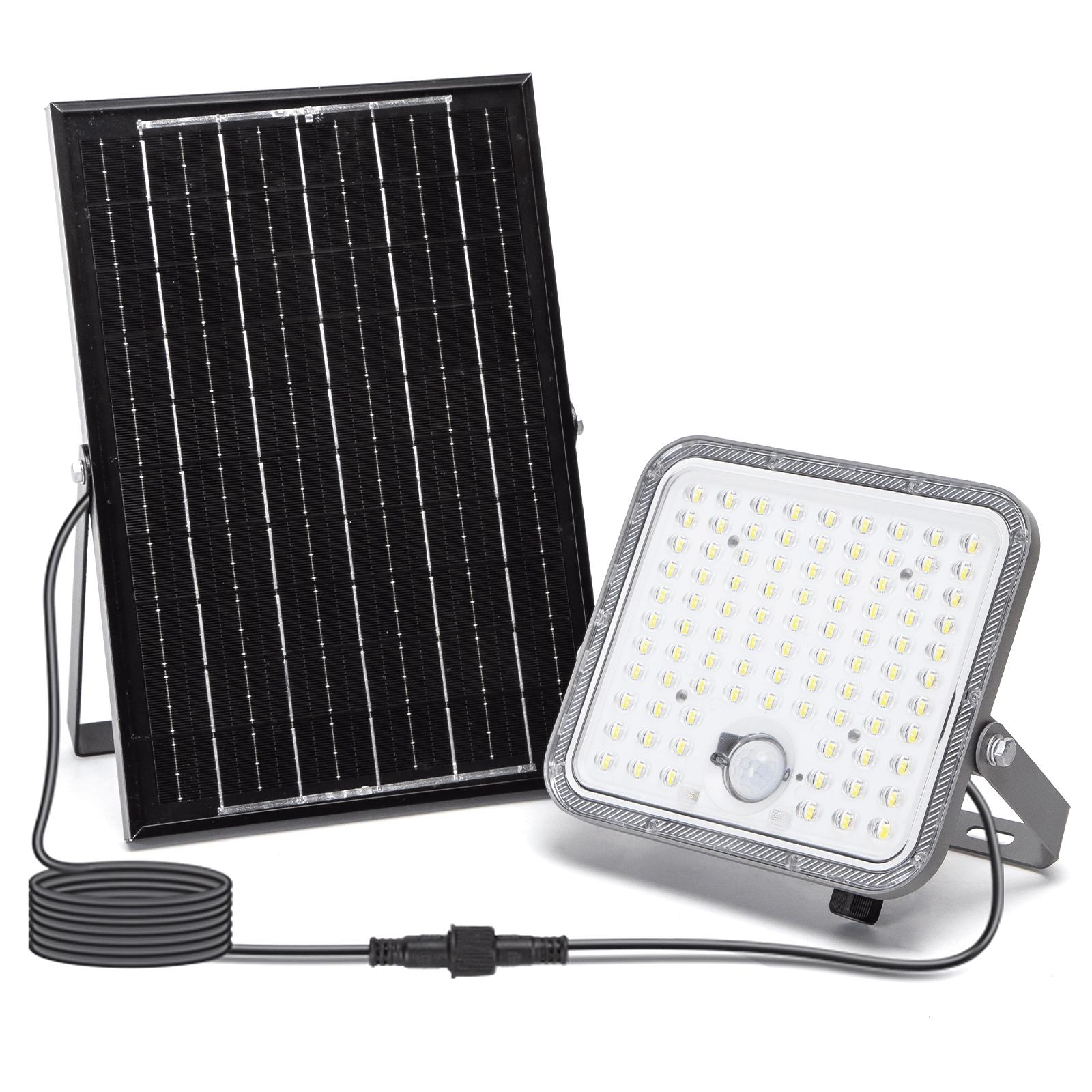 LED FLOOD LIGHT WITH SOLAR PANEL /09 Series/ 2M LINE/250W /PIR/ 6500K