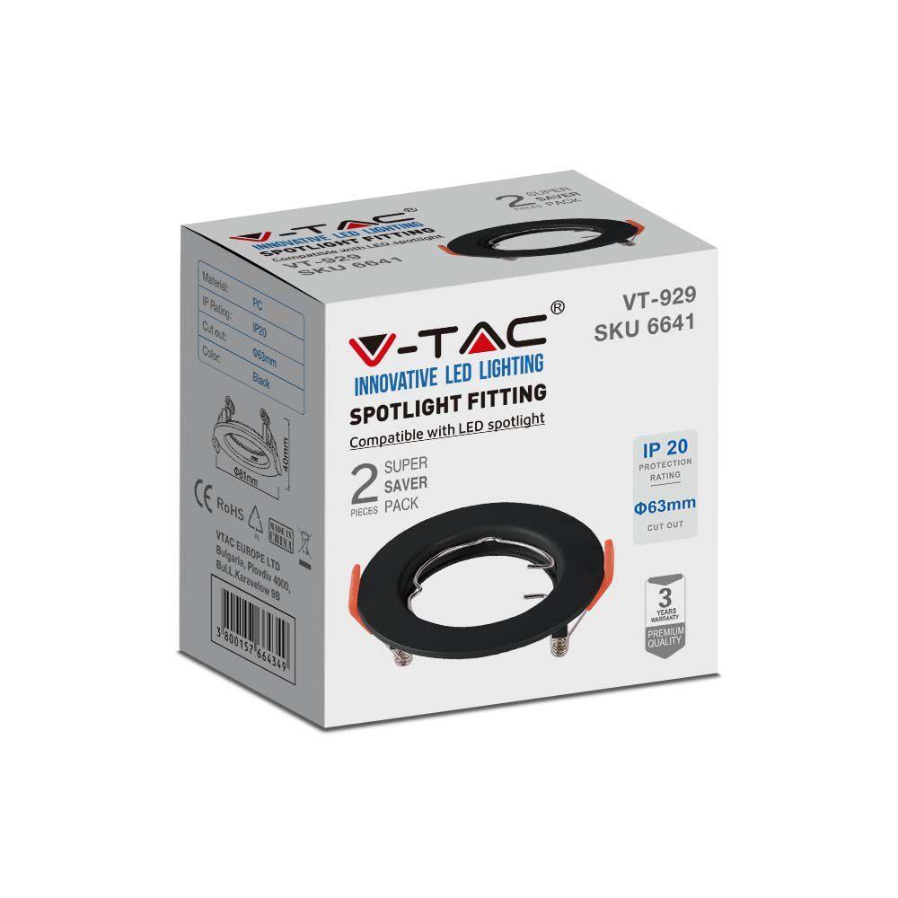 VT-929 GU10 FITTING ROUND BLACK