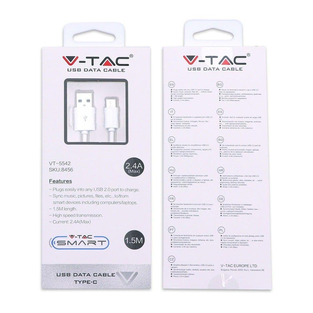 VT-5542 1.5M TYPEC USB CABLE-WHITE