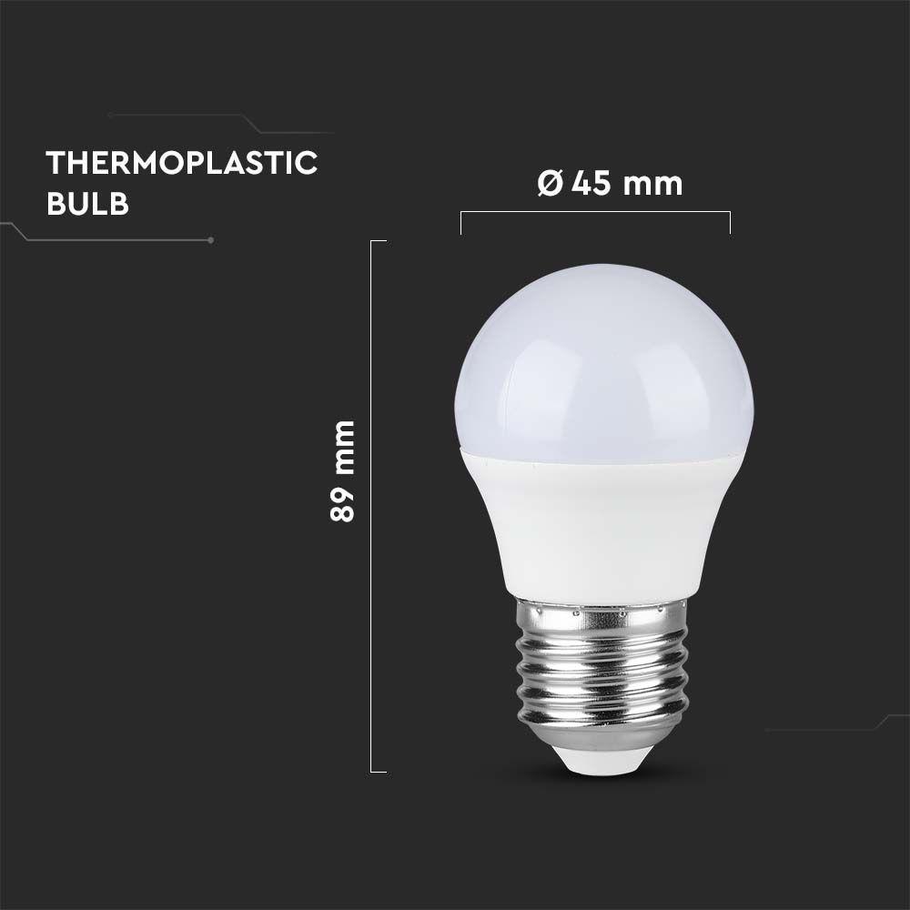 6.5W G45 Żarówka LED, Chip SAMSUNG, Barwa:6500K, Trzonek:E27, VTAC, SKU 21868