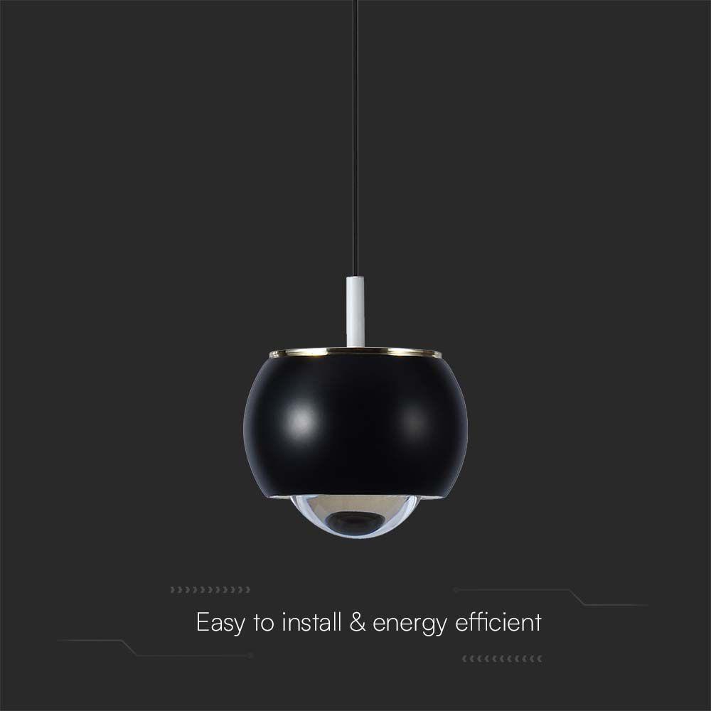 VT-7830 9W LED HANGING LAMP (10x10x100CM) 4000K BLACK BODY