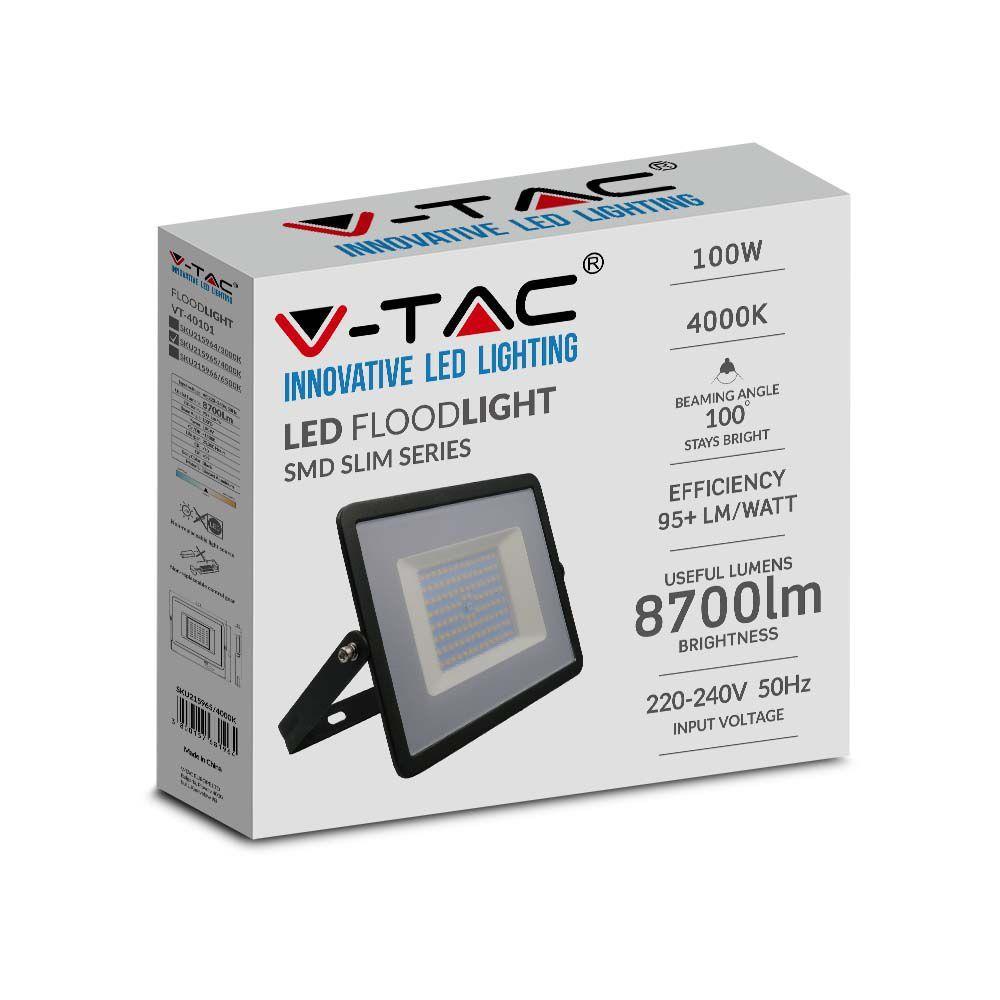 VT-40101 100W SMD FLOODLIGHT 4000K BLACK BODY