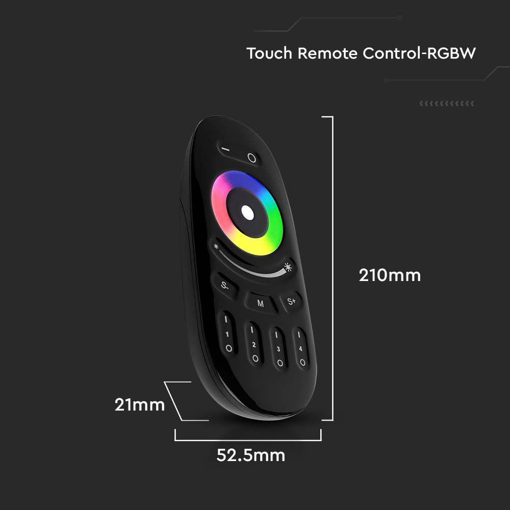 Pilot WiFi RGB+W do sterowników SKU 2912, 2913, 4 strefowy, Obudowa: Czarna, VTAC, SKU 2924