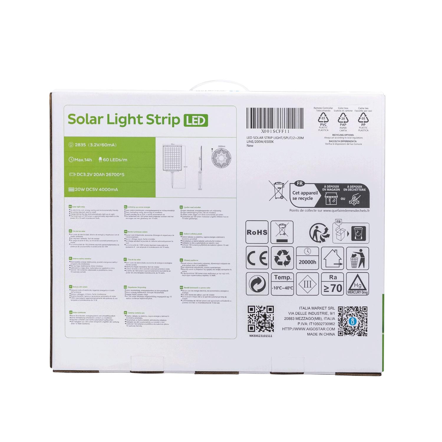 Solar light strips 200W IP65