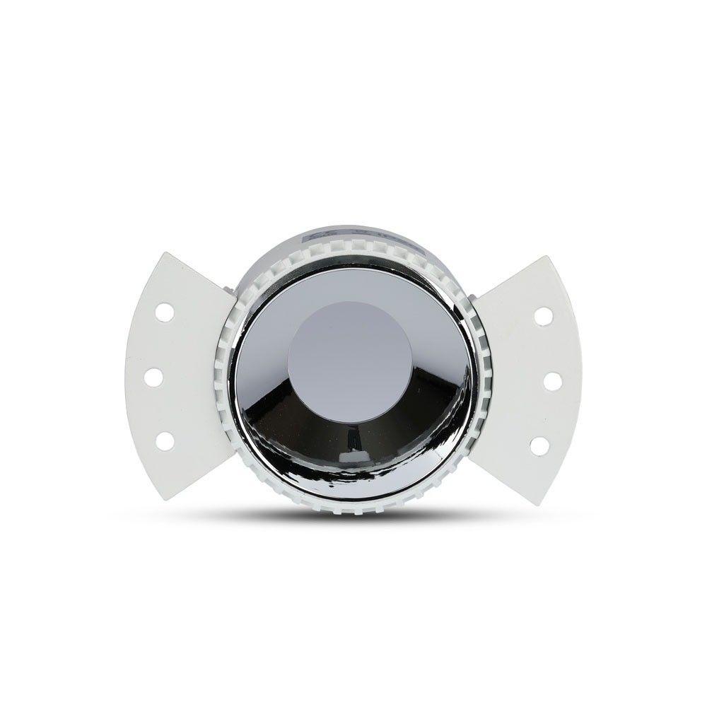 VT-889 GU10 ROUND FITTING WITH WHITE FRAME+CHROME REFLECTOR