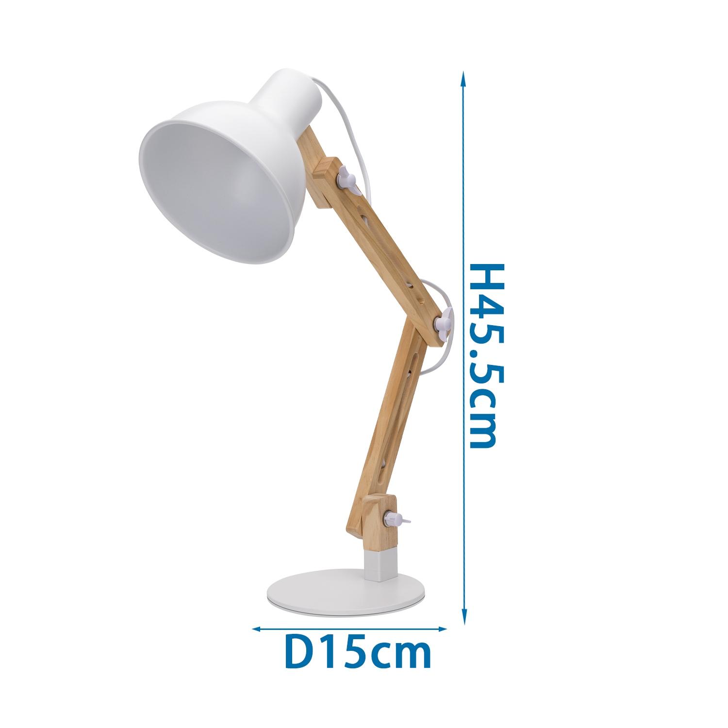 Wooden Foldable Table Lamp White (Without Light Source) E27