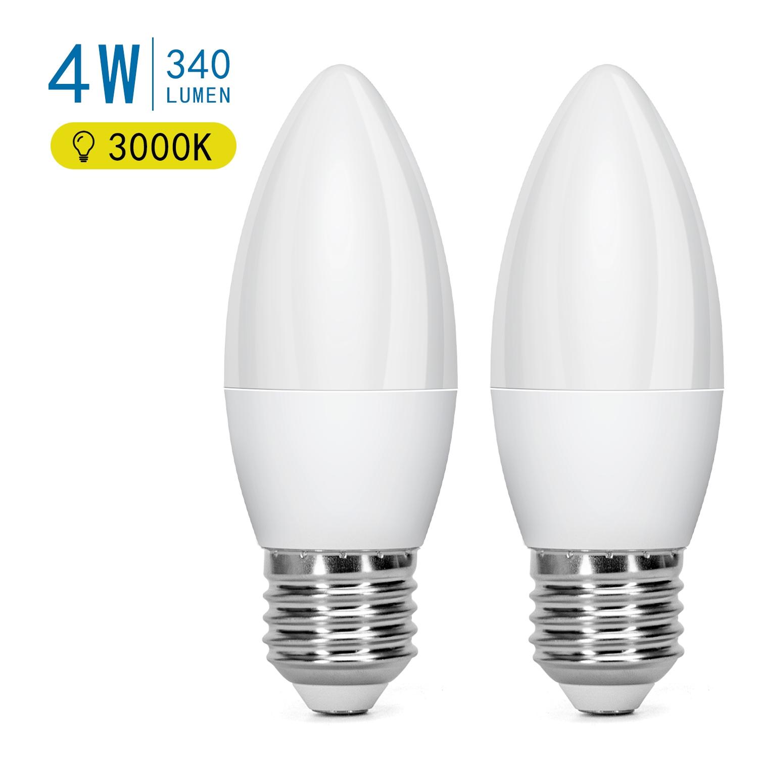 LED E27 4W C37 2pcs