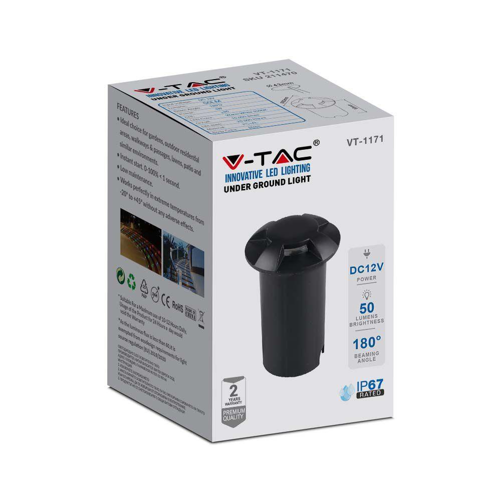 VT-1171 1W LED UNDERGROUND LIGHT 6400K BLACK