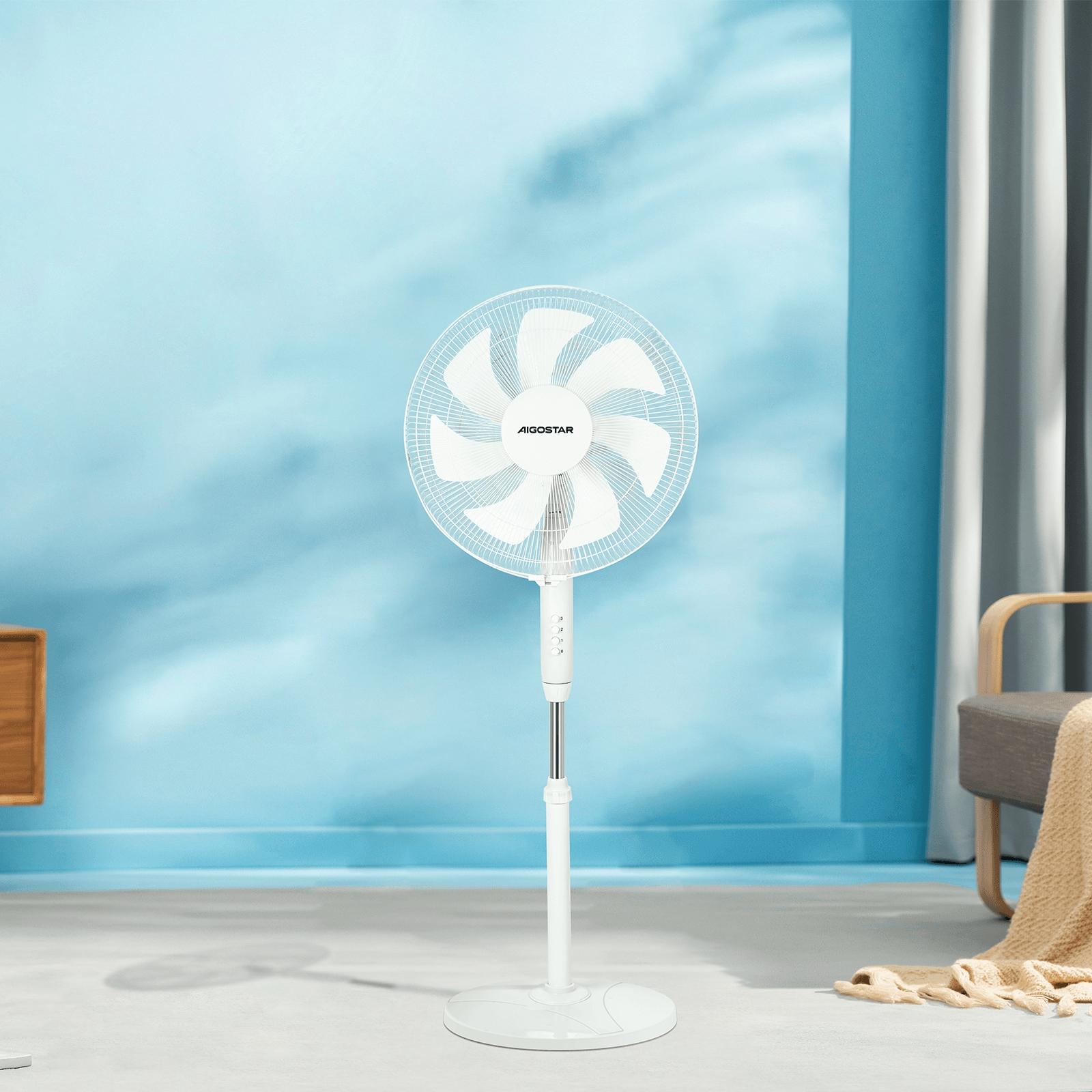 16-inch 7-blade mechanical stand fan