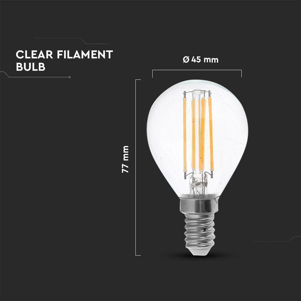 4W P45 Żarówka LED Filament, Barwa:4000K, Trzonek:E14, VTAC, SKU 4425