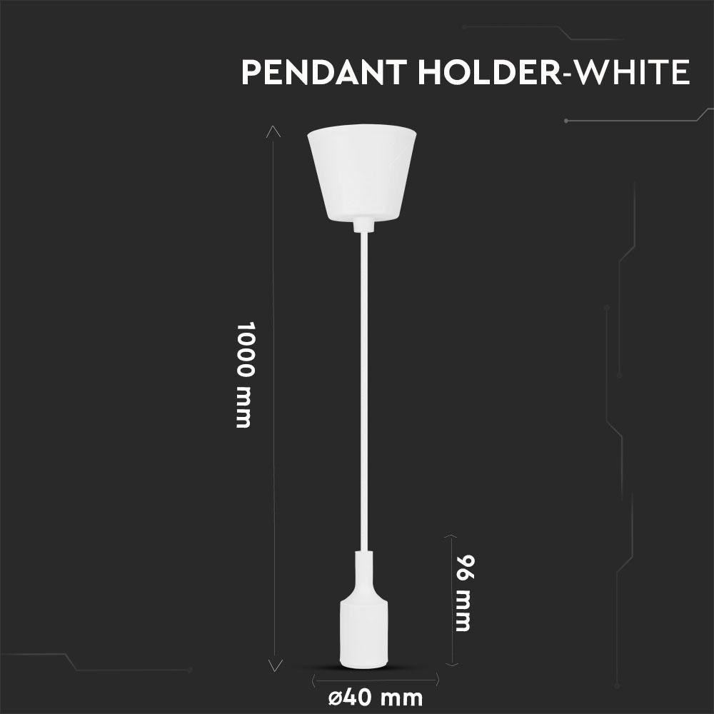 VT-7228 E27 SILICONE PENDANT HOLDER-WHITE