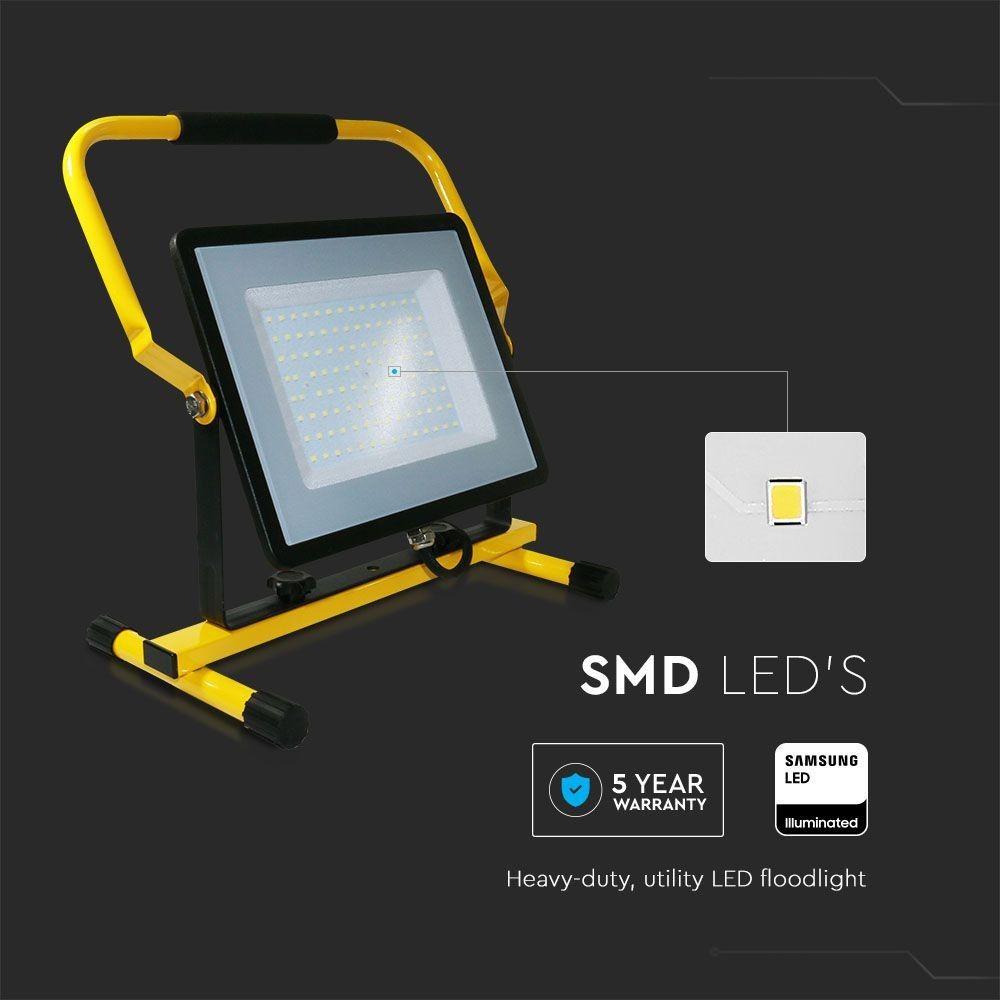 VT-109 100W LED SLIM FLOODLIGHT WITH SAMSUNG CHIP & H STAND 4000K(EU PLUG)