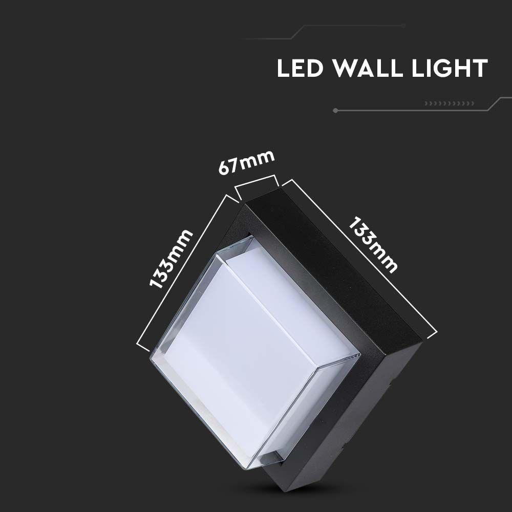 VT-831 7W LED WALL LIGHT 3000K BLACK SQUARE