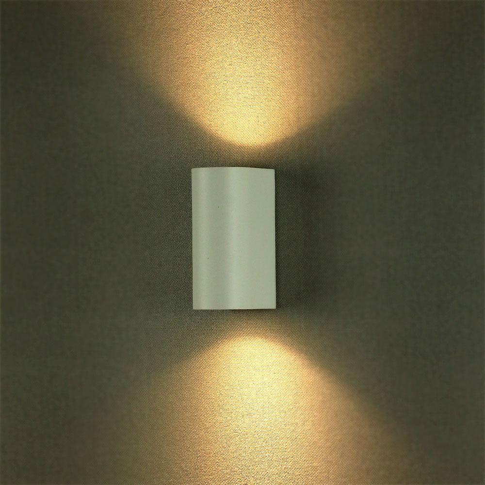 VT-7652 2 WAY GU10 WALL FITTING(ALUMINUM) ROUND-WHITE BODY, IP44