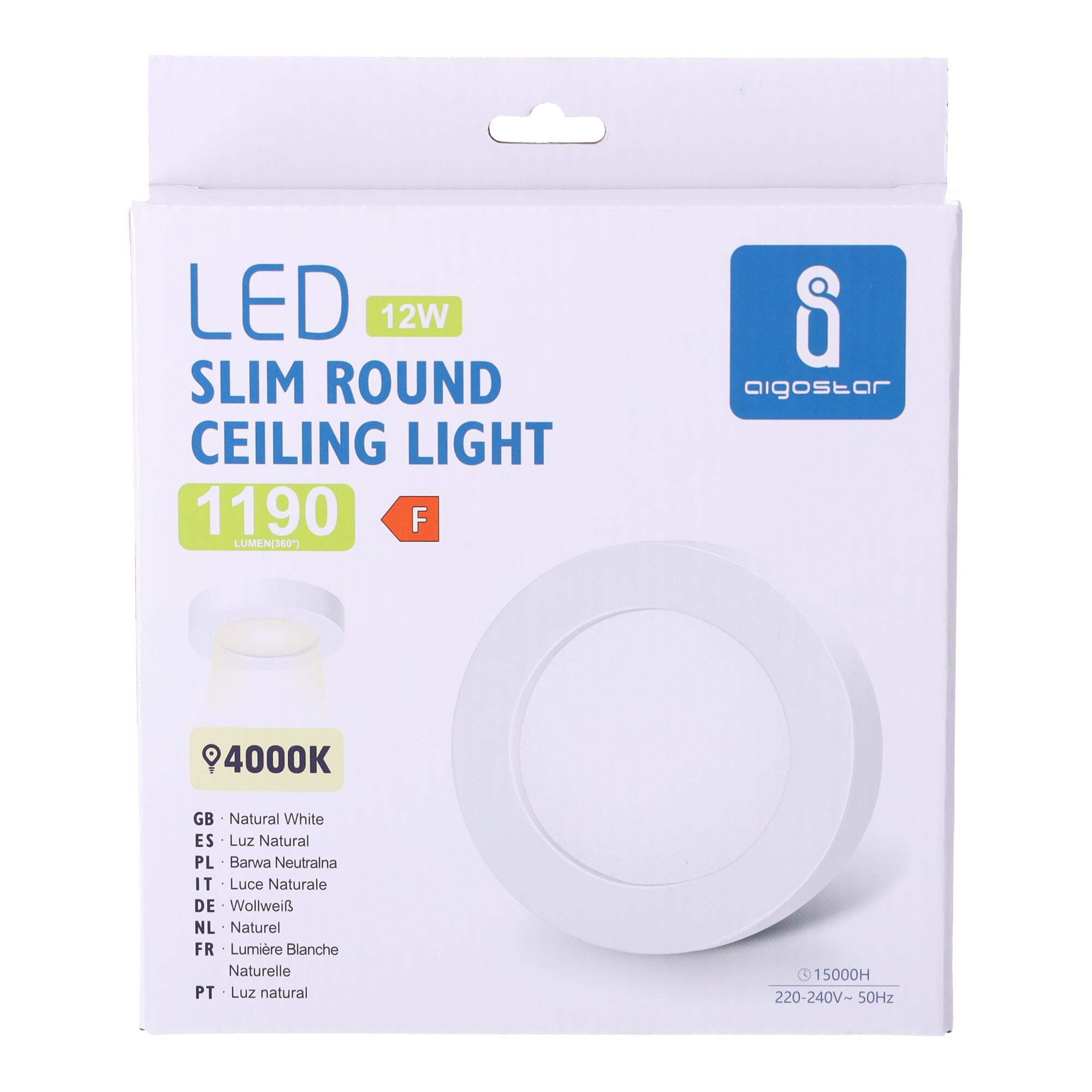 E6 LED  Surface-mounted Round Downlight 12W Natural Light