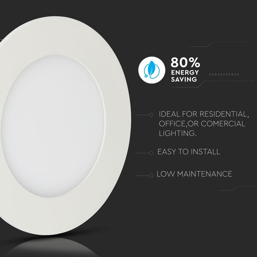 6W Panel LED, Chip SAMSUNG, Barwa:6400K, Okrągły, VTAC, SKU 708