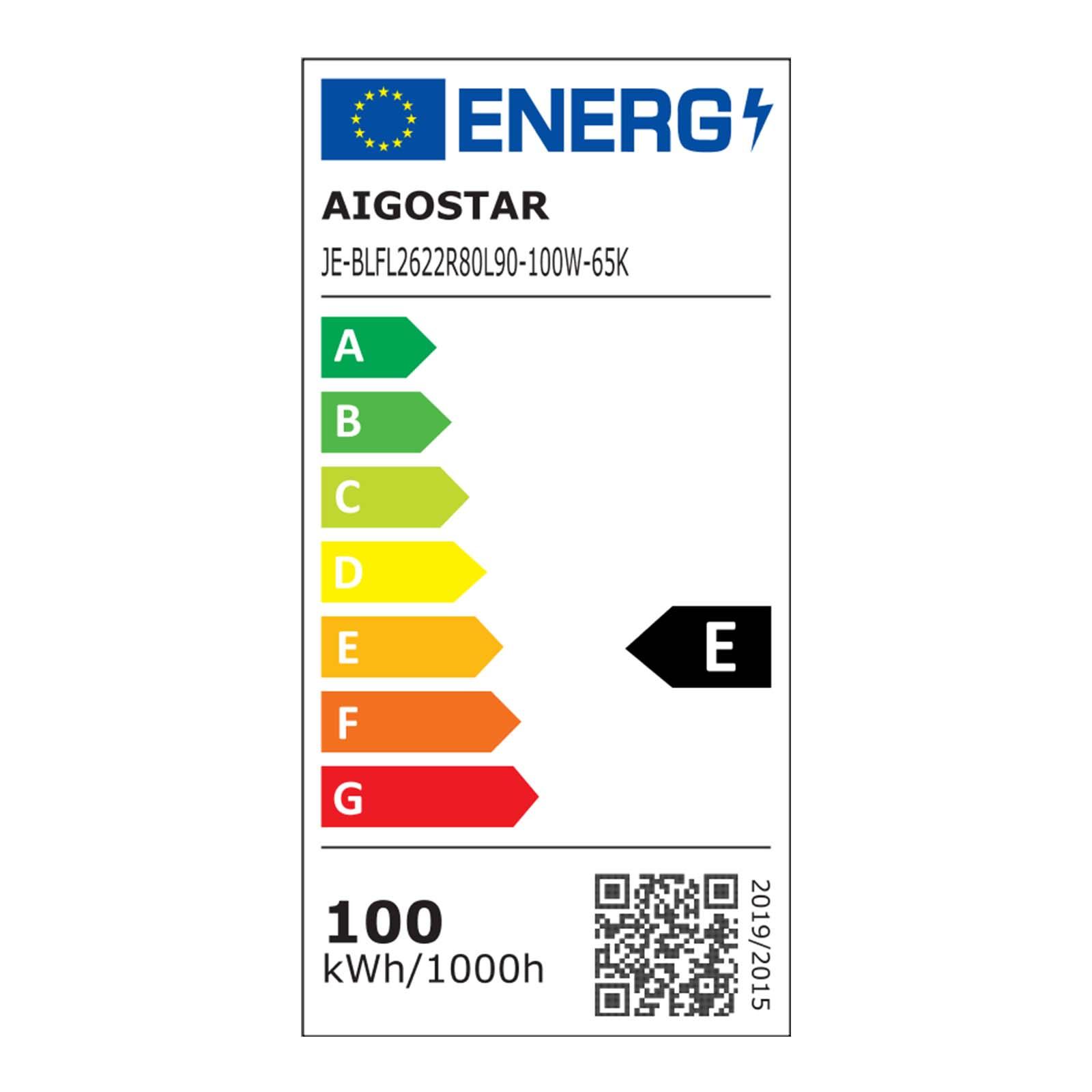 Naświetlacz LED z matową osłoną i czarną obudową, 100W, 6500K