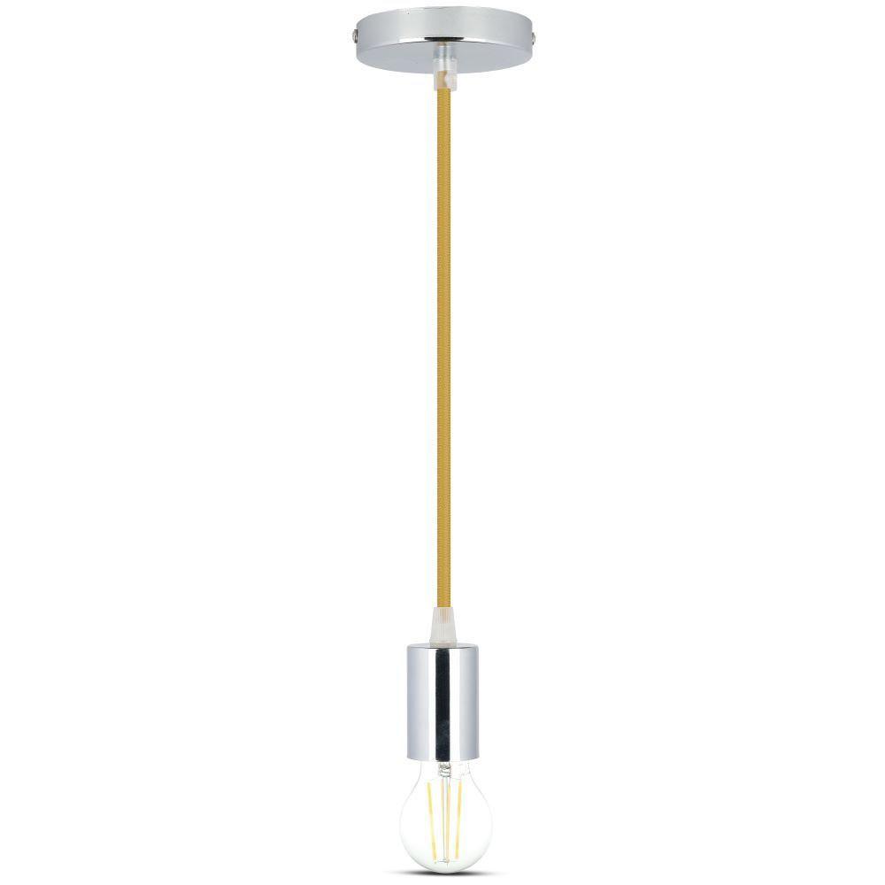 VT-7338 E27 CHROME METAL CUP PENDANT LIGHT-BEIGE