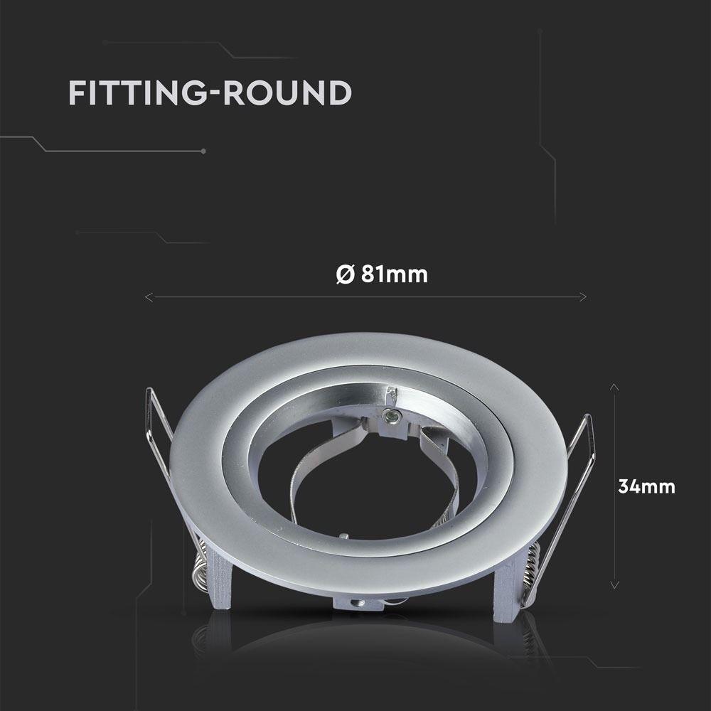 VT-774 GU10 FITTING ROUND- METALLIC GREY