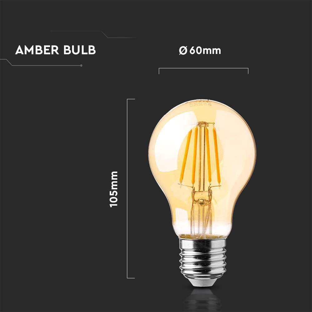 VT-2123 12W A60 LED FILAMENT BULB AMBER COVER 2200K E27