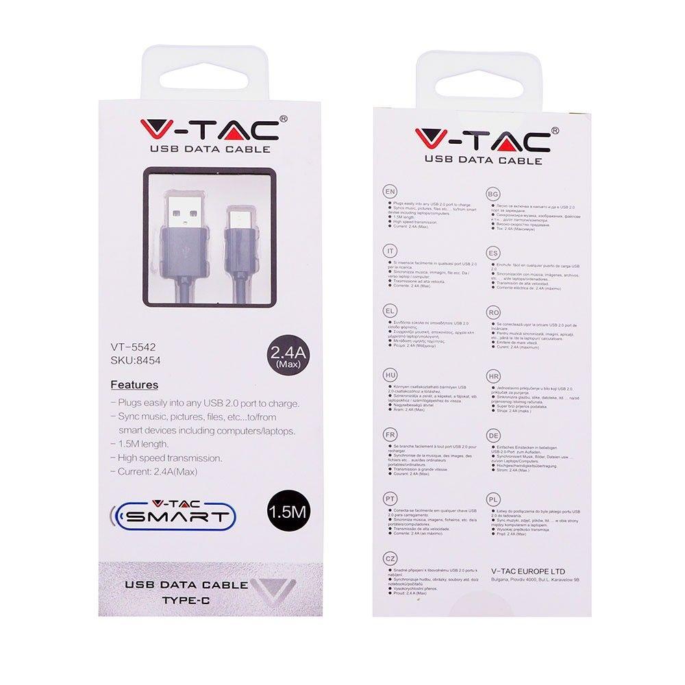 VT-5542 1.5M TYPEC USB CABLE-BLACK