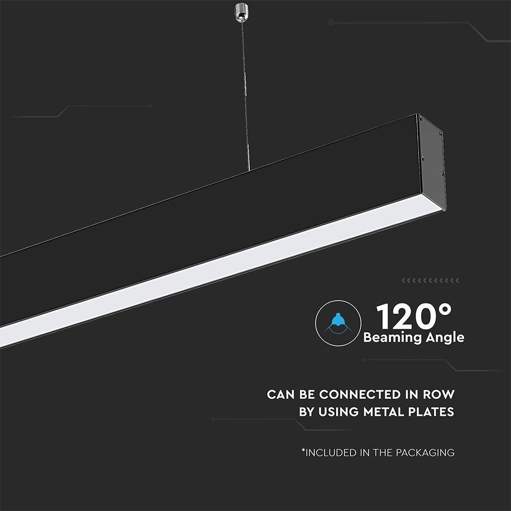 VT-7-40 40W LED LINEAR (SLIM) SUSPENSION LIGHT SAMSUNG CHIP 6400K -BLACK BODY