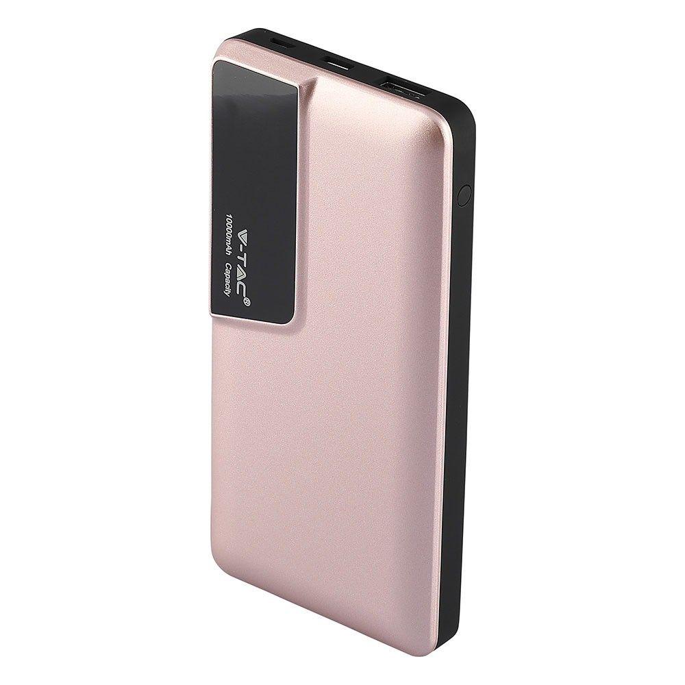 VT-3511 10000mah POWER BANK WITH DIGITAL DISPLAY & USB TYPE-C-ROSE GOLD