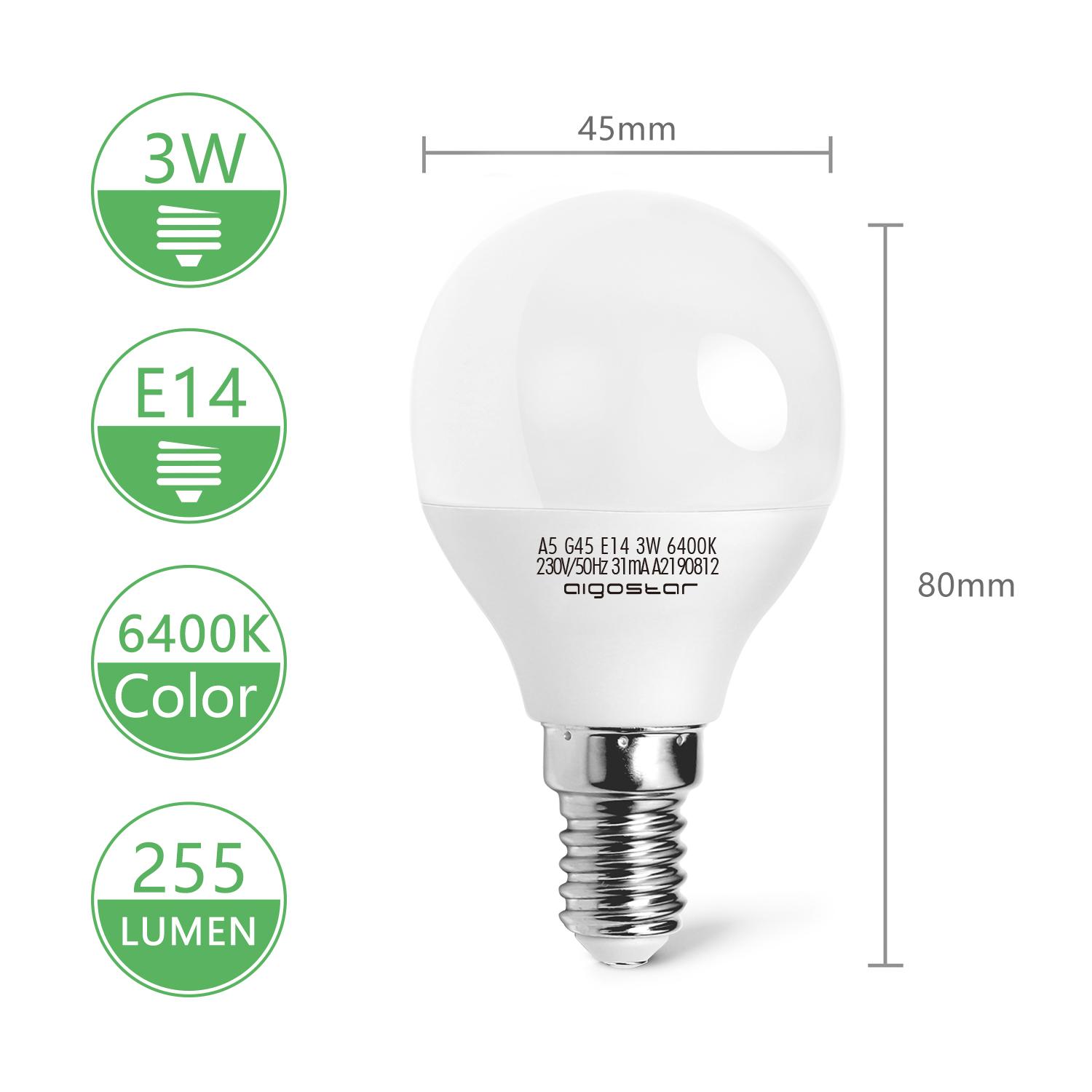 LED E14 G45 3W Światło dzienne