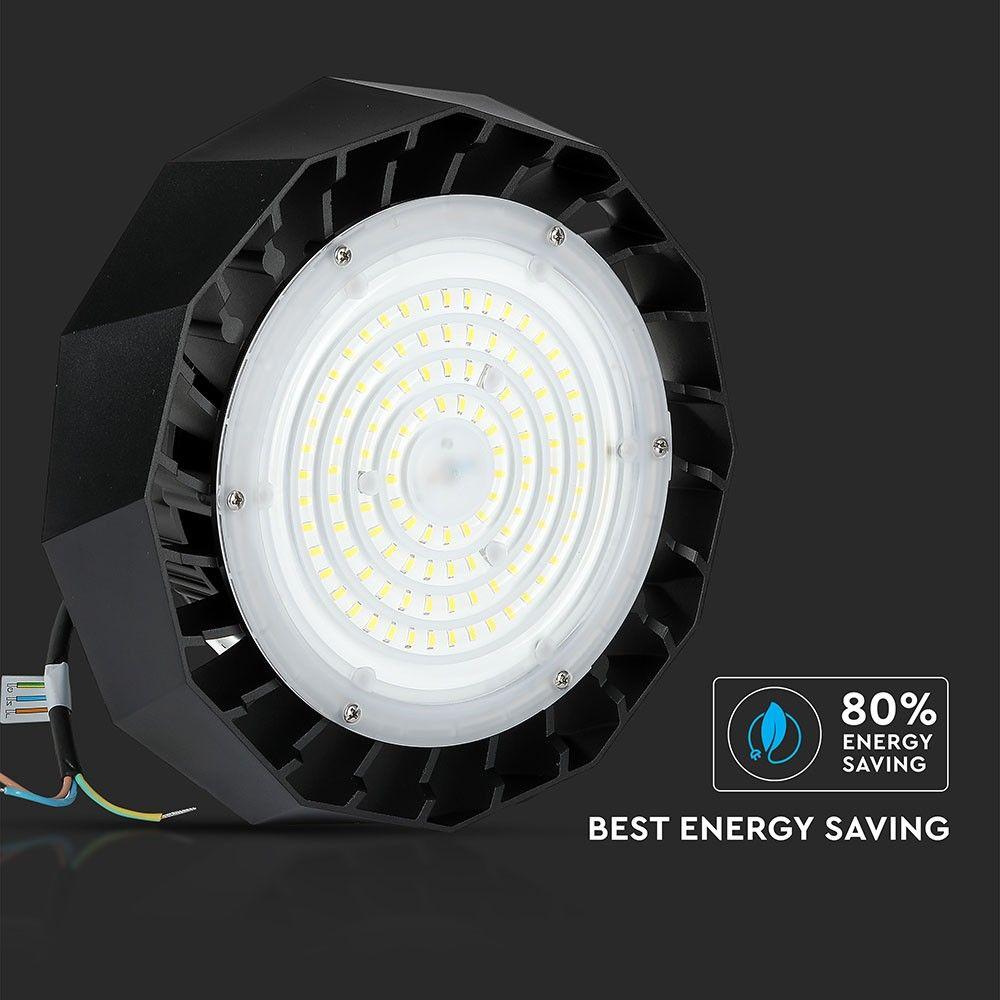 100W HIGHBAY ( Zasilacz SAMSUNG ), Barwa:6000K, Obudowa: Czarna, Wydajność: 120lm/w, Kąt 90', VTAC, SKU 584