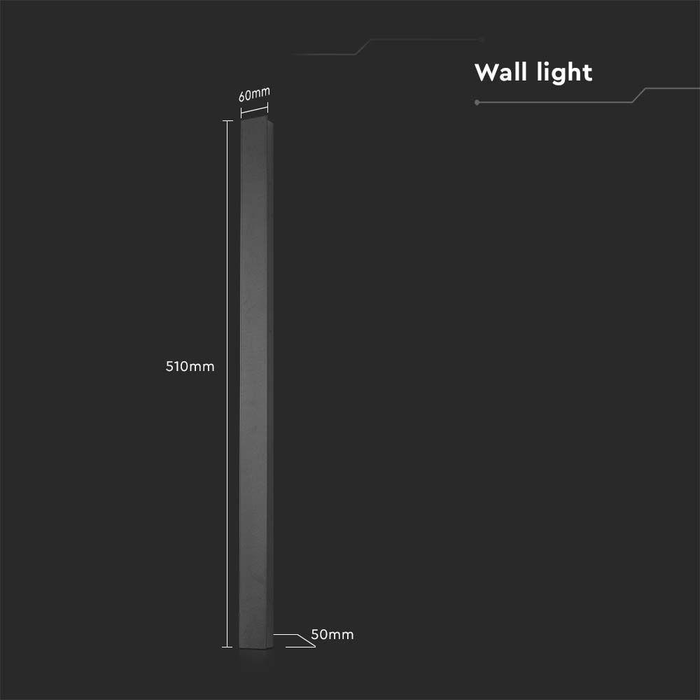 VT-1173 10W LED LINEAR WALL LIGHT (510*60*50mm) 4000K BLACK BODY IP65