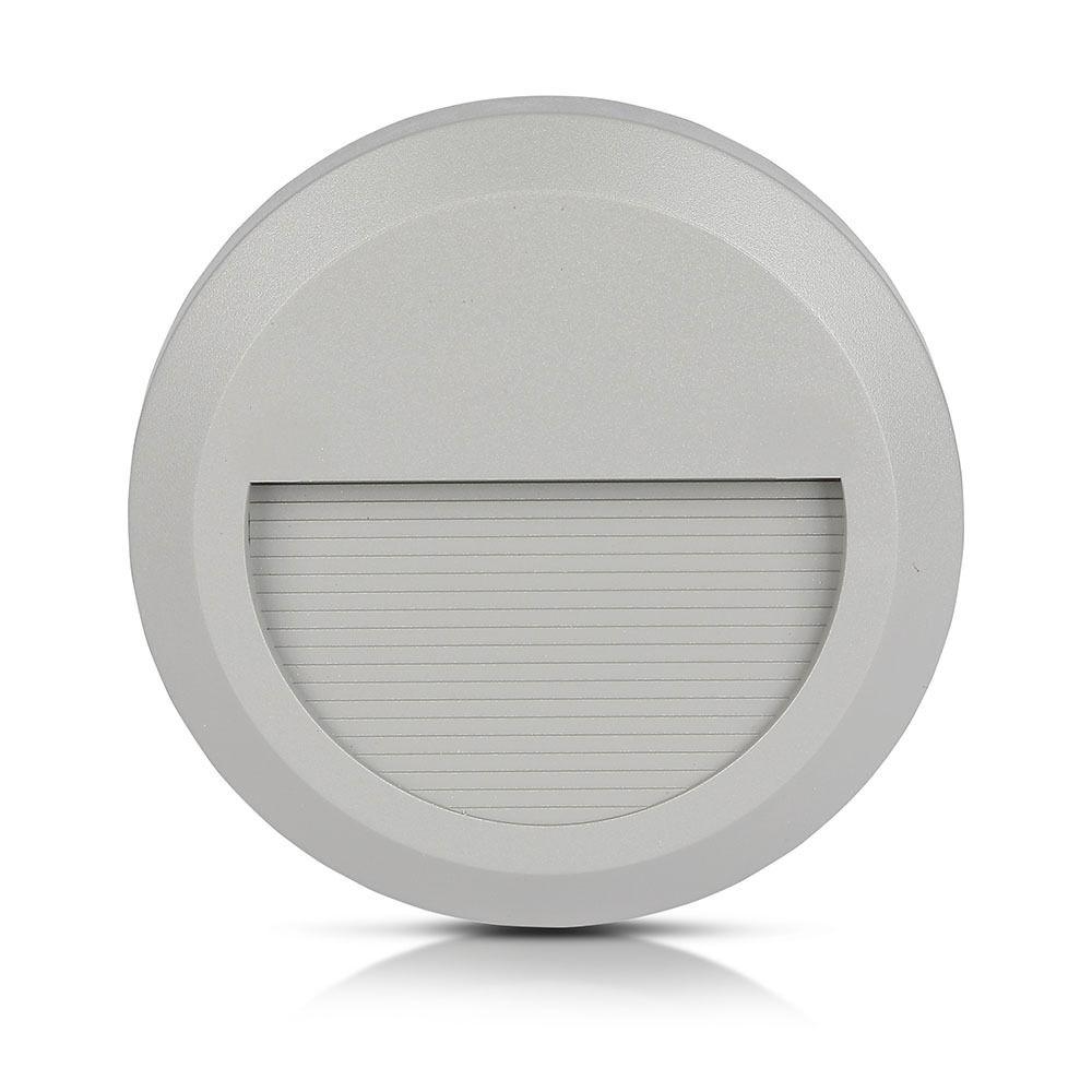 VT-1142 2W LED STEP LIGHT 4000K GREY BODY ROUND