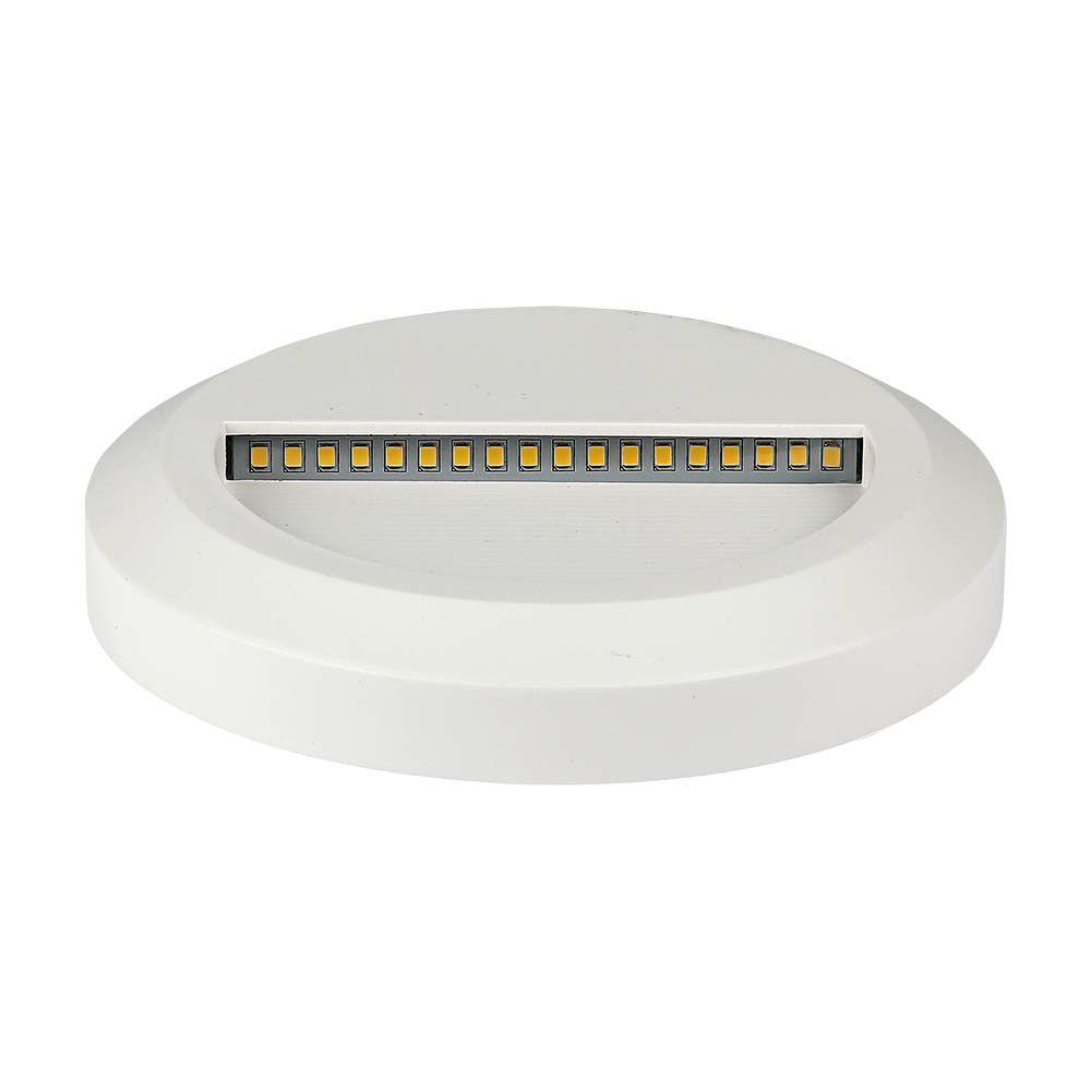 VT-1142 2W LED STEP LIGHT 4000K WHITE BODY ROUND